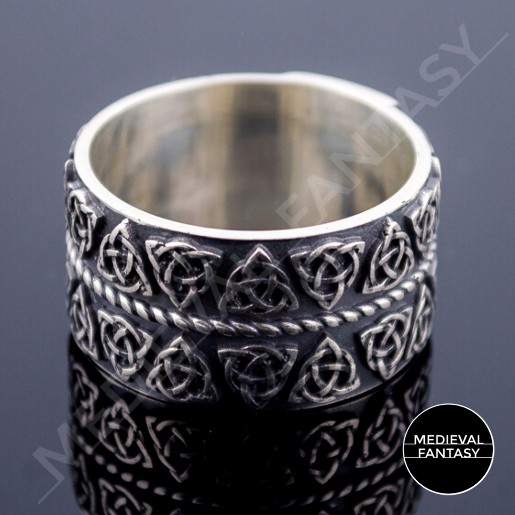 Bague Argent Massif 925 Nœud Celtique Trinité - Belle Finition Poinçonnée - Occasion