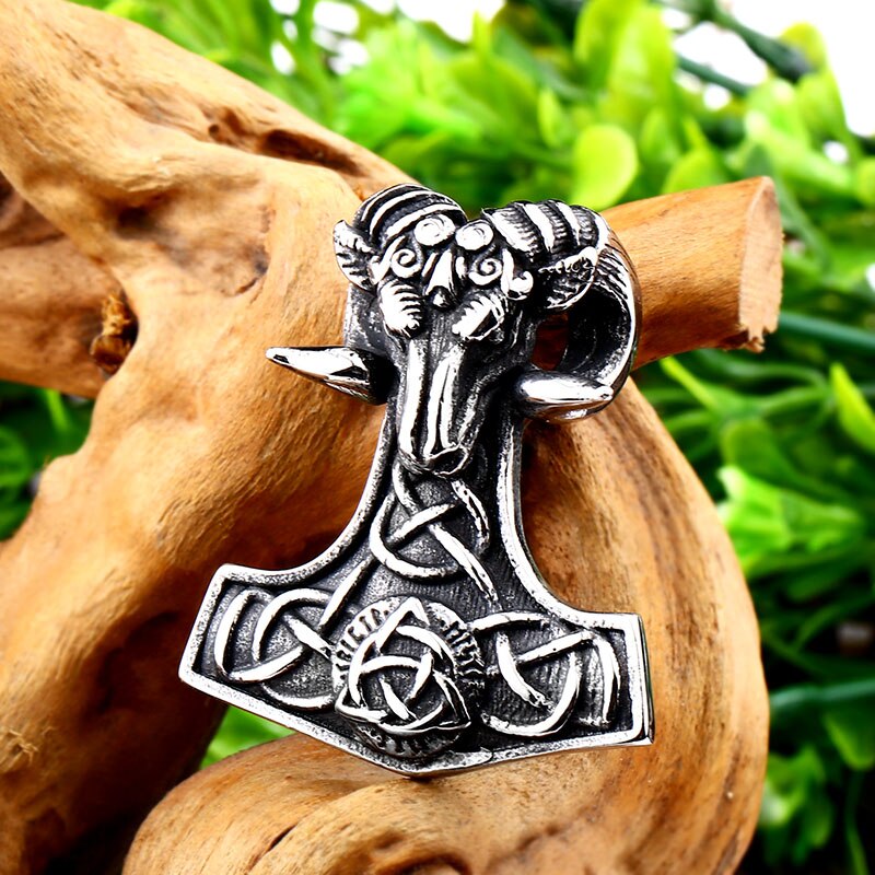 Collier Viking Pendentif Mjolnir (marteau De Thor) - Acier Inoxydable Argenté