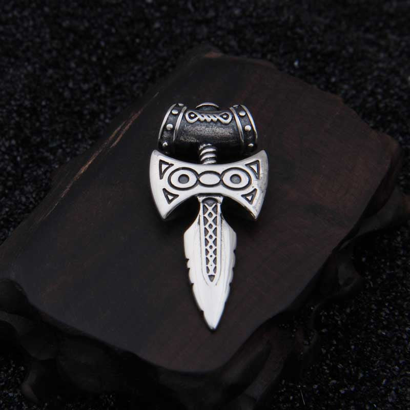 Collier Talisman Viking Avec Pendentif Lance En Zinc Argenté - Longueur 46-50 Cm - Style Guerrier Nordique