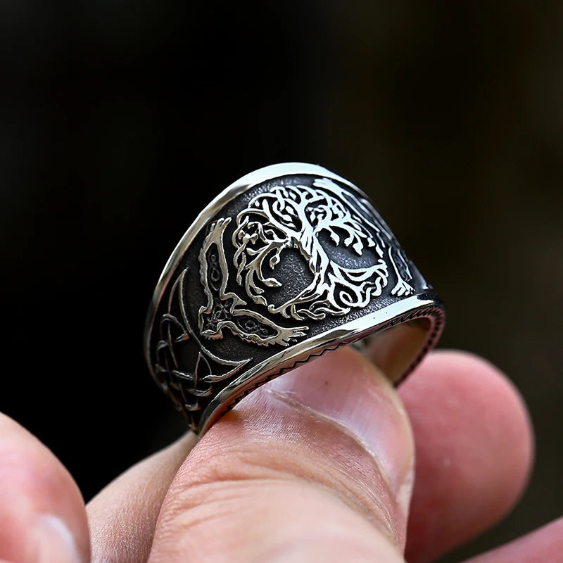 Bague Viking Yggdrasil Medieval Fantasy - Main Image
