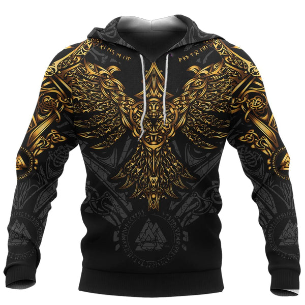 Sweat Viking Corbeau d Or Medieval Fantasy