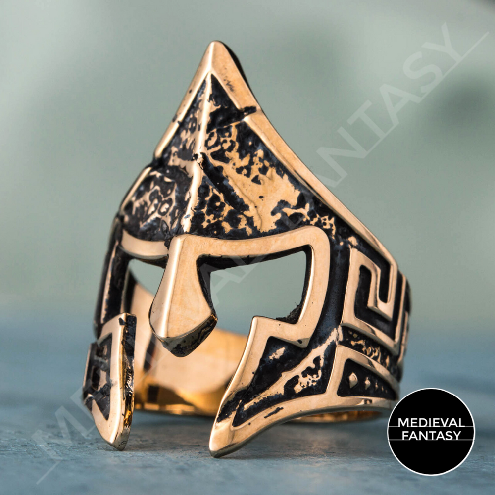 BAGUE CASQUE SPARTIATE BRONZE MASSIF