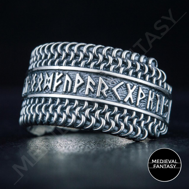 ANNEAU RUNIQUE ARGENT MASSIF