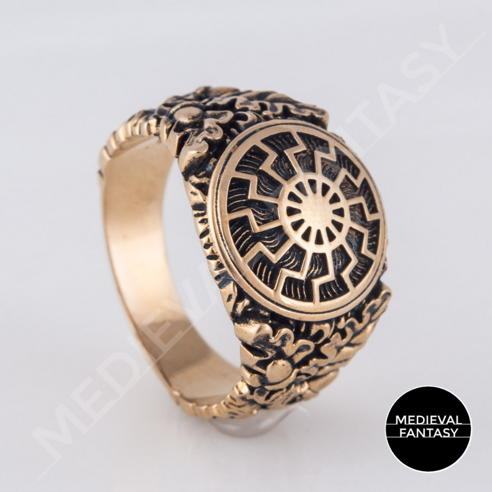 Bague Créateur Vintage En Bronze émaillé Signée St Luc 98 - Bijou Occasion XXème Siècle