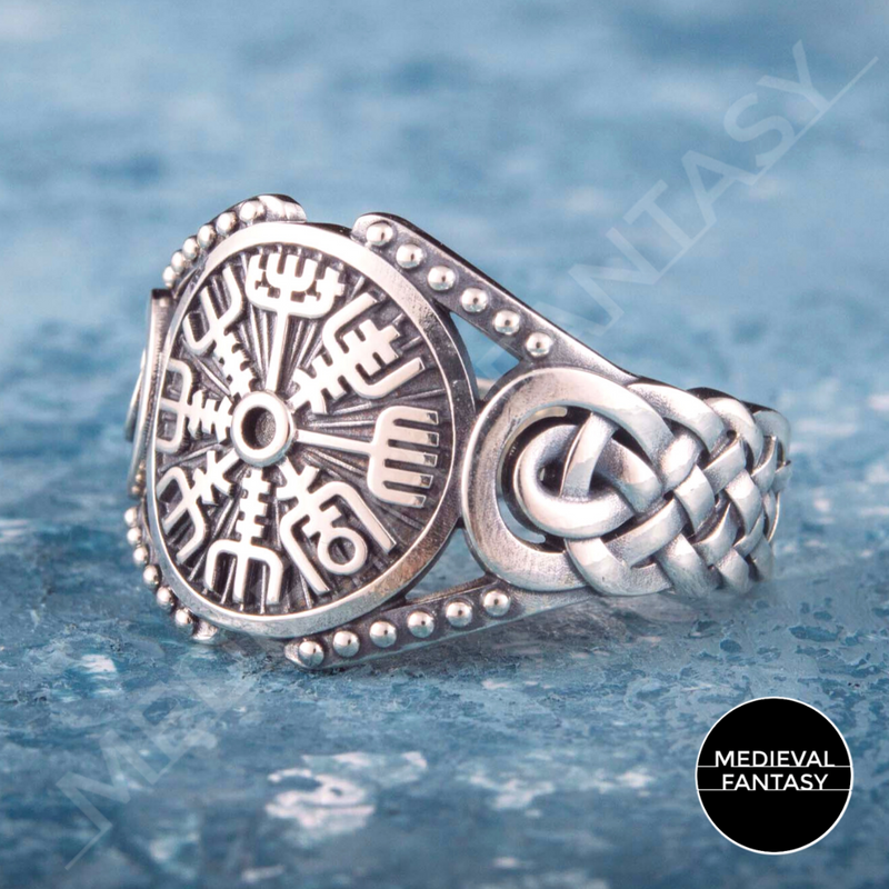 Bague Viking En Argent 925 Et Laiton - Valknut Réglable Pour Homme - Style Nordique - 6