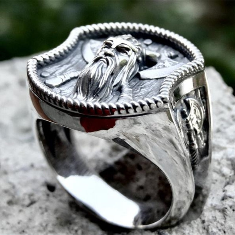 BAGUE VIKING BERSERKER FAIT MAIN EN ACIER INOXYDABLE